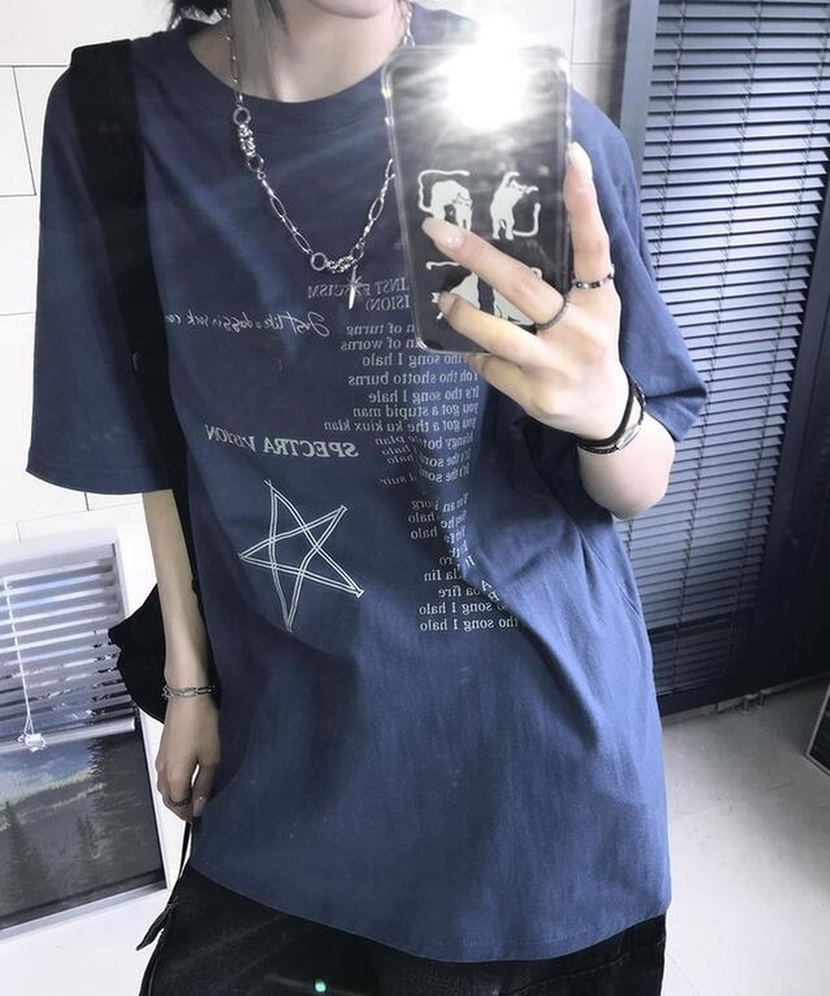 レタリング半袖Tシャツ NAVY
