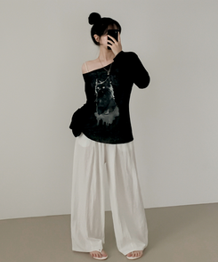 長袖Tシャツ ブラリーキャット長袖Tシャツ(5color) BLACK