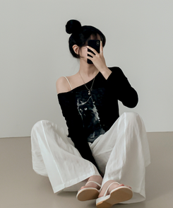 長袖Tシャツ ブラリーキャット長袖Tシャツ(5color) BLACK