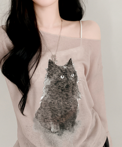 長袖Tシャツ ブラリーキャット長袖Tシャツ(5color) BEIGE