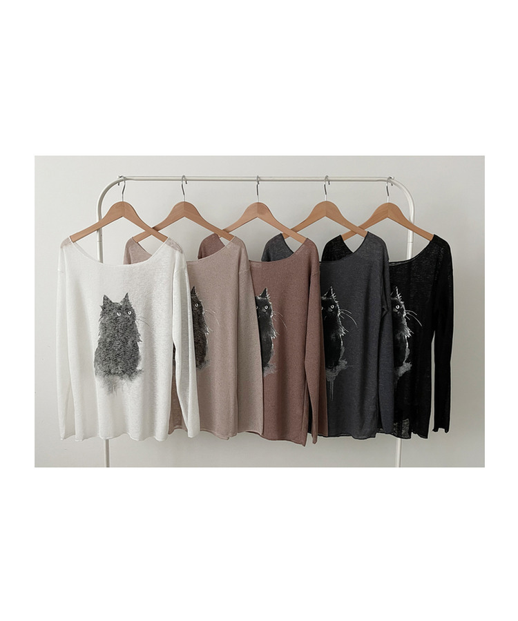 ブラリーキャット長袖Tシャツ(5color)