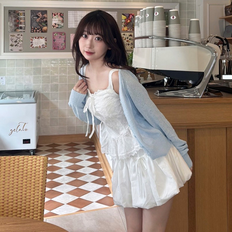 브로치 썸머 가디건 소라