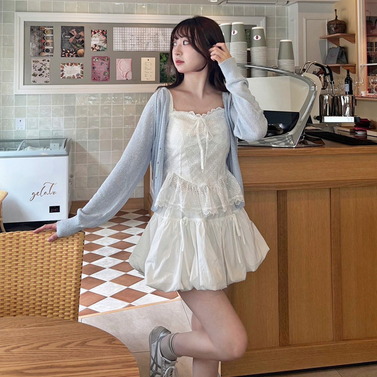브로치 썸머 가디건 소라