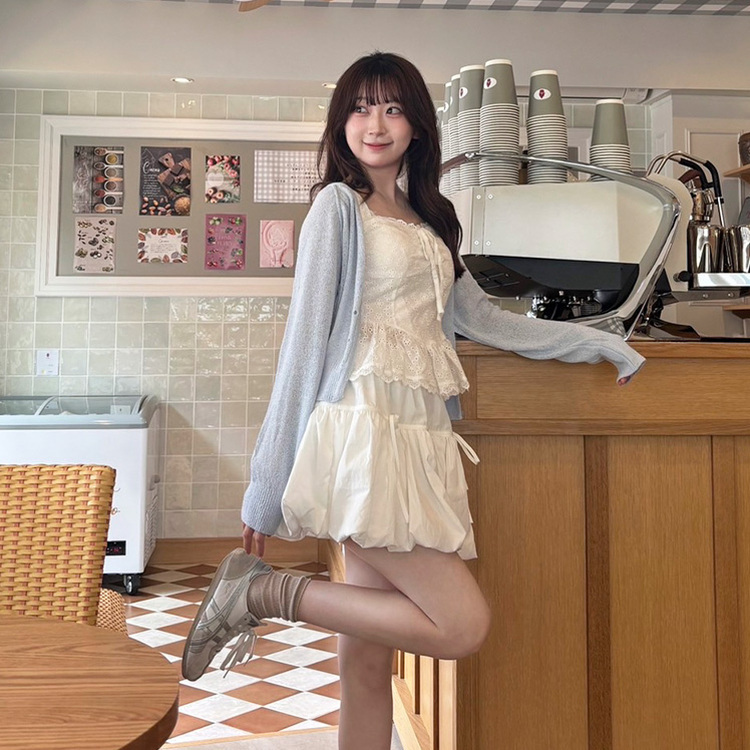 브로치 썸머 가디건 소라