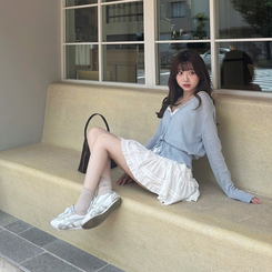 ミニスカート フリルミニスカート IVORY