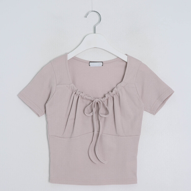 半袖Tシャツ リボンシャーリング半袖Tシャツ