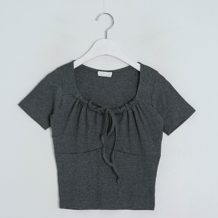 半袖Tシャツ リボンシャーリング半袖Tシャツ