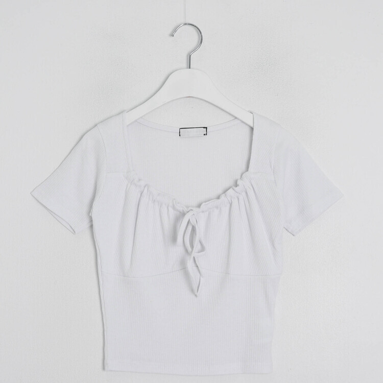 半袖Tシャツ リボンシャーリング半袖Tシャツ