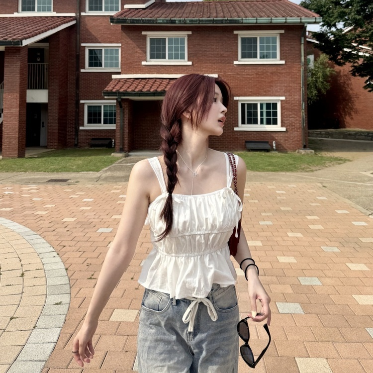 ラブリーコットンリボンキャミブラウス WHITE