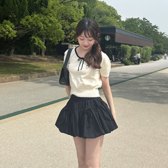 ニット リボン半袖ニット IVORY