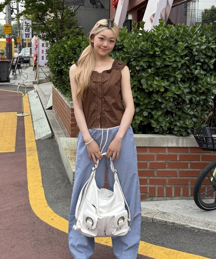 서클 2WAY 가방 화이트