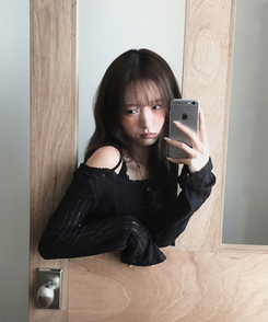 ニット シースルーバックリボンニット BLACK