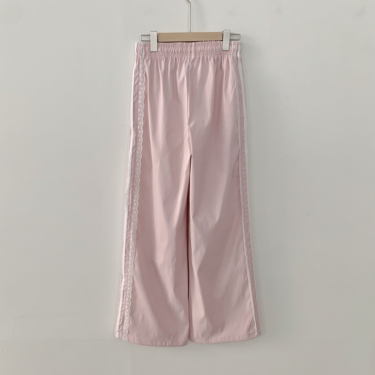 여름재질 나일론 레이스 두줄 네줄 라인 밴딩 스트링 트랙 롱팬츠 스포티스파이스