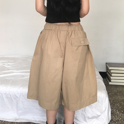 ショートパンツ コットンバミューダオーバーパンツ BEIGE