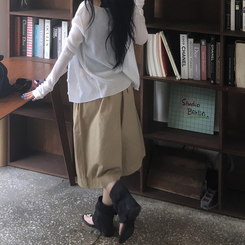 ショートパンツ コットンバミューダオーバーパンツ BEIGE