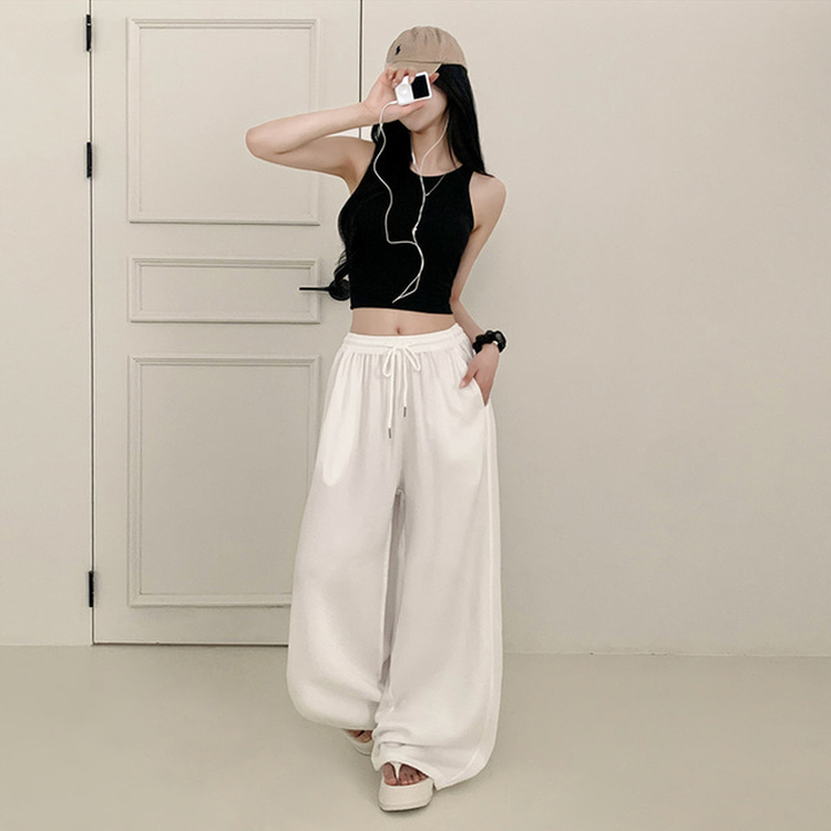 【丈別】スリットサマーワイドトレーニングパンツ WHITE