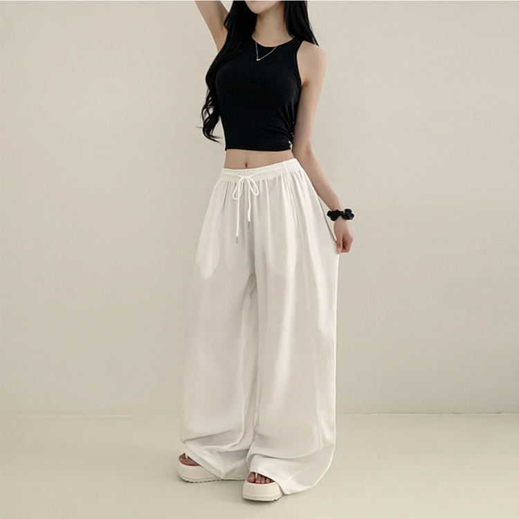 【丈別】スリットサマーワイドトレーニングパンツ WHITE