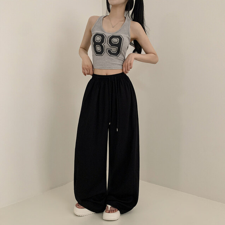 【丈別】スリットサマーワイドトレーニングパンツ BLACK