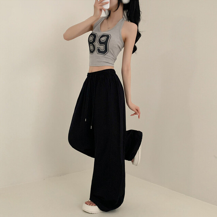 【丈別】スリットサマーワイドトレーニングパンツ BLACK