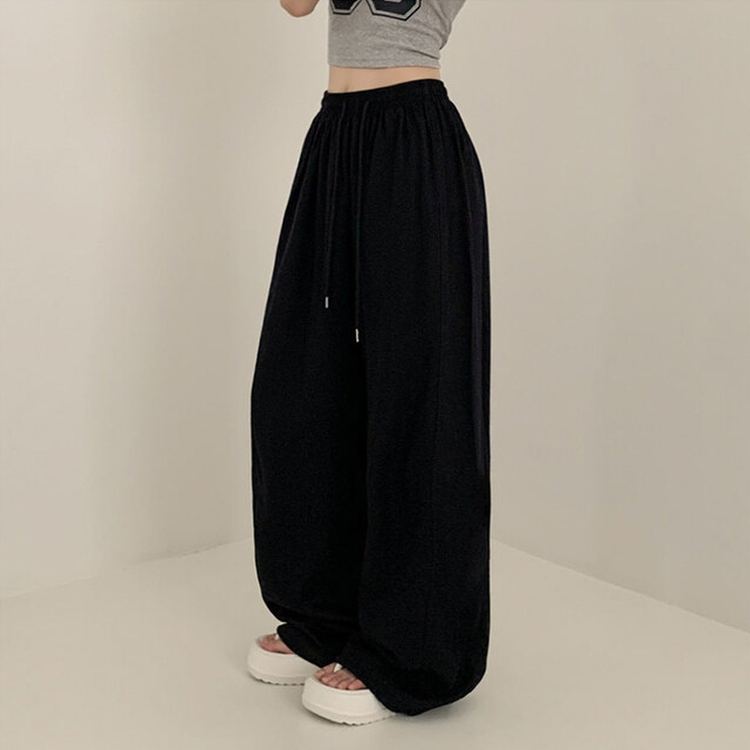 【丈別】スリットサマーワイドトレーニングパンツ BLACK