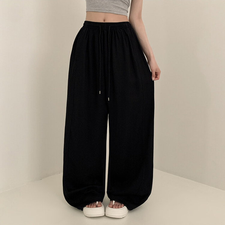 【丈別】スリットサマーワイドトレーニングパンツ BLACK