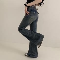 デニム 【丈別】クールウォッシングスパンブーツカットデニムパンツ LIGHT DENIM