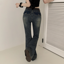 デニム 【丈別】クールウォッシングスパンブーツカットデニムパンツ LIGHT DENIM