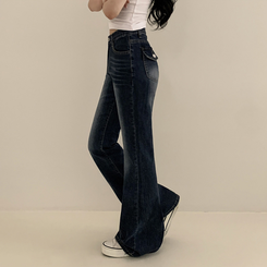 デニム 【丈別】クールウォッシングスパンブーツカットデニムパンツ MID DENIM