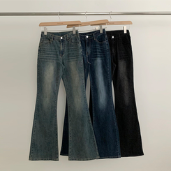 デニム 【丈別】クールウォッシングスパンブーツカットデニムパンツ