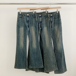 デニム 【丈別】クールウォッシングスパンブーツカットデニムパンツ