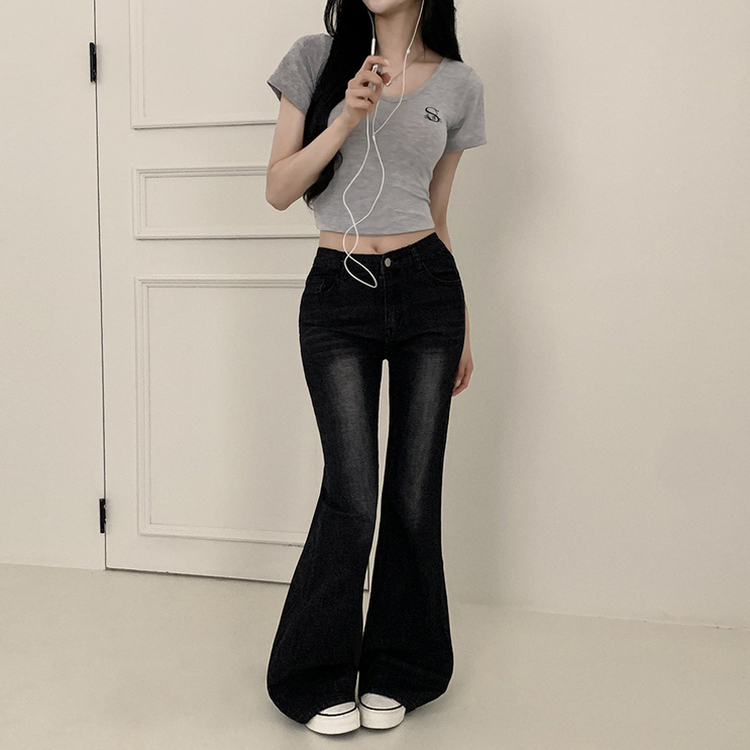 【丈別】クールウォッシングスパンブーツカットデニムパンツ BLACK DENIM