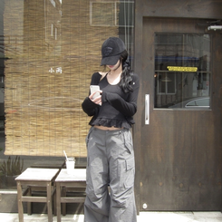 ノースリーブ ドットホルターフリルキャミソール DOT BLACK