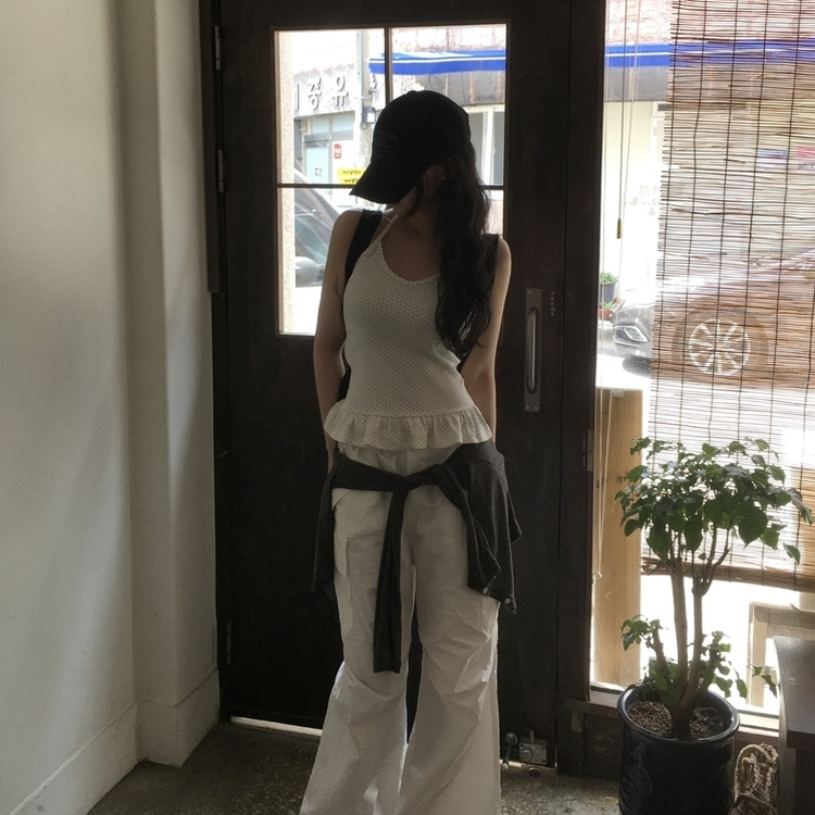 ドットホルターフリルキャミソール DOT IVORY