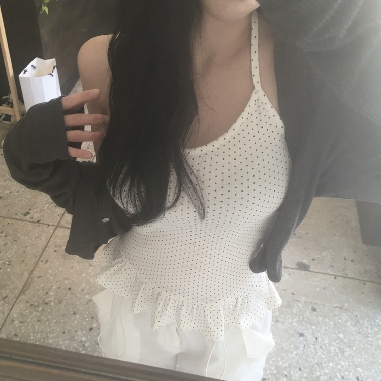 ドットホルターフリルキャミソール DOT IVORY