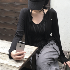カーディガン イブニングカーディガン(8color) BLACK