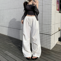 ノースリーブ 【カップ付き】ボタンスクエアスリムキャミソール GREY