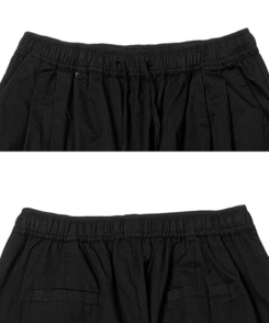 コットンパンツ サマーコットンストリングワイドピンタックパンツ
