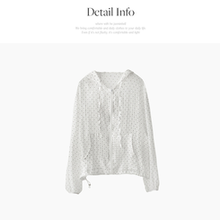 シースルードットフリルフードウィンドブレーカー｜ジャンパー｜韓国