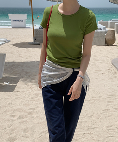 半袖Tシャツ コットンスリム半袖Tシャツ(5color) OLIVE
