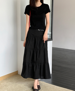 半袖Tシャツ コットンスリム半袖Tシャツ(5color) BLACK