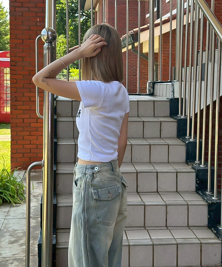 【超特価✨MADE】ヴィンテージレタリングプレミアム半袖Tシャツ WHITE