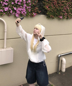デニム バミューダワイドデニムパンツ DARK BLUE