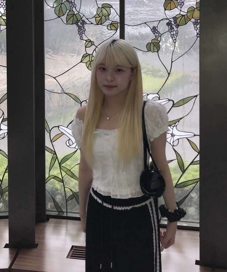 レースパンチングブラウス WHITE