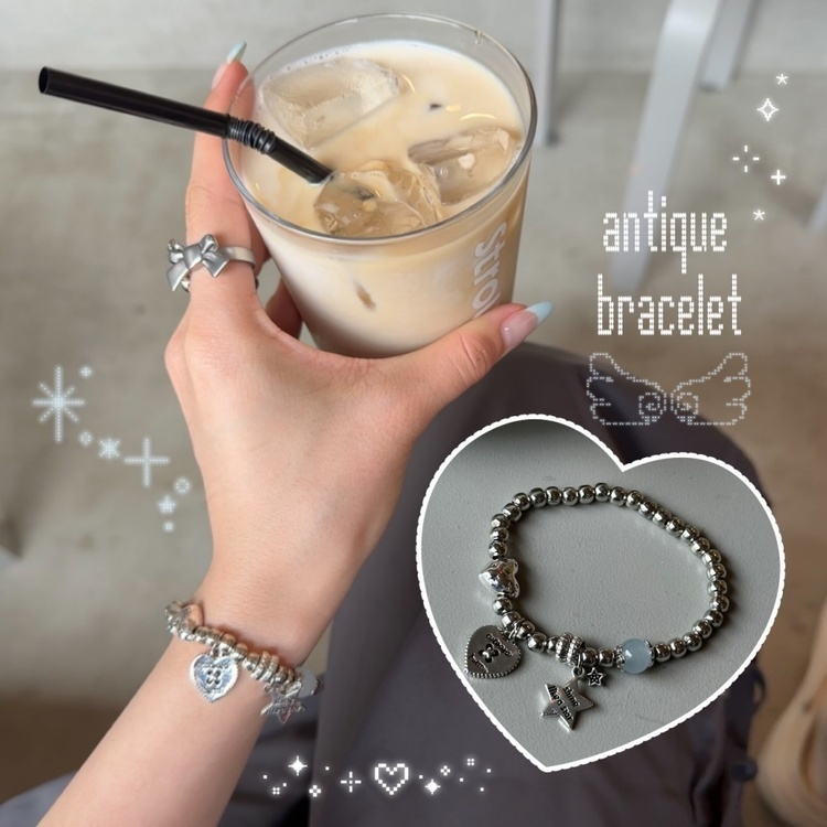 ファッション雑貨 キュートチャームブレスレット SILVER
