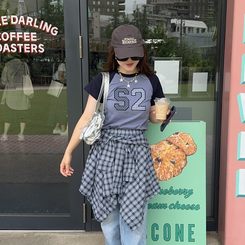 半袖Tシャツ カジュアルパッチTシャツ SKY BLUE