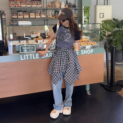 半袖Tシャツ カジュアルパッチTシャツ SKY BLUE
