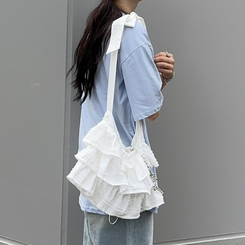 バッグ 【2color】フリルリボンバッグ WHITE