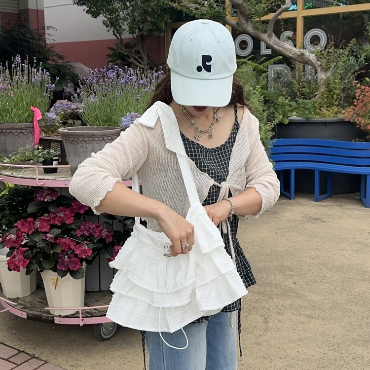 【2color】フリルリボンバッグ WHITE