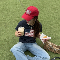 半袖Tシャツ 星条旗レースTシャツ NAVY