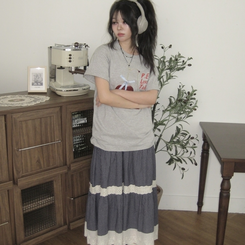 半袖Tシャツ リボンチェリー半袖Tシャツ GREY